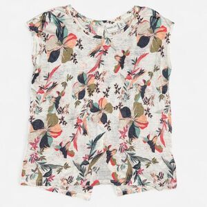 Floral Tank Top with Button Back